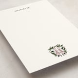 "Cheetah Crest" - Personalized Stationery Cards in Blush by Britt Mills - Detail