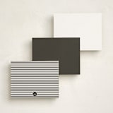 "Vintage Hotel" - Personalized Stationery Cards in Raven by Morgan Kendall - Back of Card Options