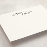 "Vintage Hotel" - Personalized Stationery Cards in Raven by Morgan Kendall - Detail