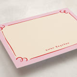 "curly corners" - Personalized Stationery Cards in Candy by Anastasia Makarova - Detail