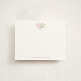 "Palm Court" - Personalized Stationery Cards in Cotton Candy by Little Blue Designs - Front