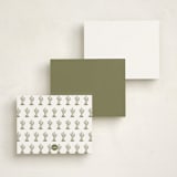 "pearl snap" - Personalized Stationery Cards in Cactus by Megan Davis - Back of Card Options