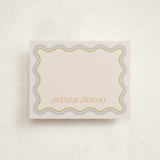 "Squiggled" - Personalized Stationery Cards in Lemongrass by Everett Paper Goods - Front