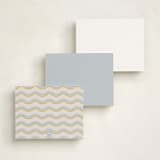 "Squiggled" - Personalized Stationery Cards in Lemongrass by Everett Paper Goods - Back of Card Options