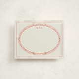 "Classic Oval" - Personalized Stationery Cards in Rouge by Studio Suku - Front