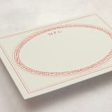"Classic Oval" - Personalized Stationery Cards in Rouge by Studio Suku - Detail
