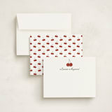 "Cheery Cherry" - Personalized Stationery Cards in Cherry by Inkblot Design - Assembled