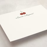"Cheery Cherry" - Personalized Stationery Cards in Cherry by Inkblot Design - Detail