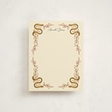 "Moon Snakes" - Personalized Stationery Cards in Mustard by Hanna Symonovych - Front