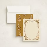 "Moon Snakes" - Personalized Stationery Cards in Mustard by Hanna Symonovych - Assembled