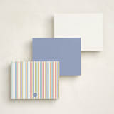 "Cheerful Stripes" - Personalized Stationery Cards in Pastel by taylorVdesign - Back of Card Options