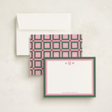"Cardigan" - Personalized Stationery Cards in Amaranth by Jennifer Lew - Assembled