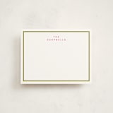 "Two line" - Personalized Stationery Cards in Chartreuse by Stacey Meacham - Front