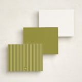 "Two line" - Personalized Stationery Cards in Chartreuse by Stacey Meacham - Back of Card Options