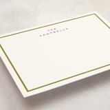 "Two line" - Personalized Stationery Cards in Chartreuse by Stacey Meacham - Detail