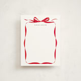 "Bow" - Personalized Stationery Cards in Crimson by Olivia Kanaley Inman - Front