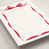 "Bow" - Personalized Stationery Cards in Crimson by Olivia Kanaley Inman - Detail