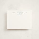 "Classic Monogram" - Personalized Stationery Cards in Sky by Erin Hodges - Front
