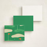 "Sportsy Golf" - Personalized Stationery Cards in Grass by Teju Reval - Back of Card Options