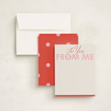 "To You From Me" - Personalized Stationery Cards in Strawberry by Jackie Crawford - Assembled