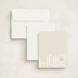 "Hello" - Personalized Stationery Cards in Champagne by Up Up Creative - Assembled