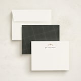 "Minimal Mountain" - Personalized Stationery Cards in Snow by Amy Payne - Assembled