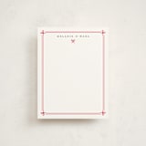 "bow border" - Personalized Stationery Cards in Red Ribbon by Alston Foster - Front
