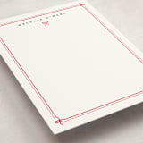 "bow border" - Personalized Stationery Cards in Red Ribbon by Alston Foster - Detail