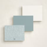 "Beach Linen" - Personalized Stationery Cards in Cloud by Kelly Schmidt - Back of Card Options