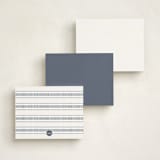 "Lineas" - Personalized Stationery Cards in Denim by Tamara Hilje - Back of Card Options
