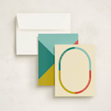 "Oval-blocked" - Personalized Stationery Cards in Gumdrops by Stacey Day - Assembled