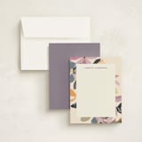 "flower press" - Personalized Stationery Cards in Mauve by Peony Rose Design - Assembled