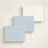 "Classic Start" - Personalized Stationery Cards in Powder Blue by Carolyn MacLaren - Back of Card Options