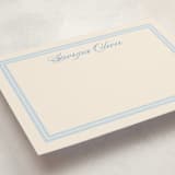 "Classic Start" - Personalized Stationery Cards in Powder Blue by Carolyn MacLaren - Detail