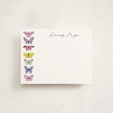 "Vibrant Butterflies" - Personalized Stationery Cards in Blush by Cass Loh - Front