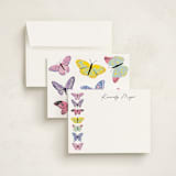 "Vibrant Butterflies" - Personalized Stationery Cards in Blush by Cass Loh - Assembled