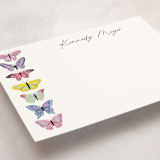 "Vibrant Butterflies" - Personalized Stationery Cards in Blush by Cass Loh - Detail