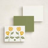 "cottage flowers" - Personalized Stationery Cards in Buttercup by Jessica Yeo - Back of Card Options