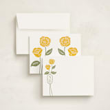 "cottage flowers" - Personalized Stationery Cards in Buttercup by Jessica Yeo - Assembled