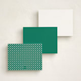 "Modern Couple" - Personalized Stationery Cards in Emerald by Ann Gardner - Back of Card Options