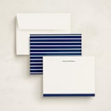 "Preppy Stripe" - Personalized Stationery Cards in Navy by Ann Gardner - Assembled