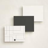 "Outlined" - Personalized Stationery Cards in Charcoal by Ashlee Townsend - Back of Card Options