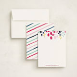 "Abstract Floral" - Personalized Stationery Cards in Wild Strawberry by Holly Whitcomb - Assembled
