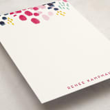 "Abstract Floral" - Personalized Stationery Cards in Wild Strawberry by Holly Whitcomb - Detail