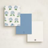 "Hydrangea Love" - Personalized Stationery Cards in Sky by Lydia Carns - Back of Card Options