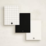 "Initial" - Personalized Stationery Cards in Onyx by Jennifer Postorino - Back of Card Options