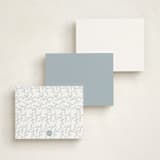 "Simply leaves" - Personalized Stationery Cards in Ocean by Zani van Zyl - Back of Card Options