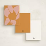 "Abstract Border" - Personalized Stationery Cards in Tangerine by Morgan Kendall - Back of Card Options