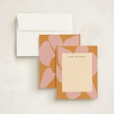 "Abstract Border" - Personalized Stationery Cards in Tangerine by Morgan Kendall - Assembled