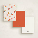 "Orange Sprigs" - Personalized Stationery Cards in Tangerine by Rebecca Smith - Back of Card Options